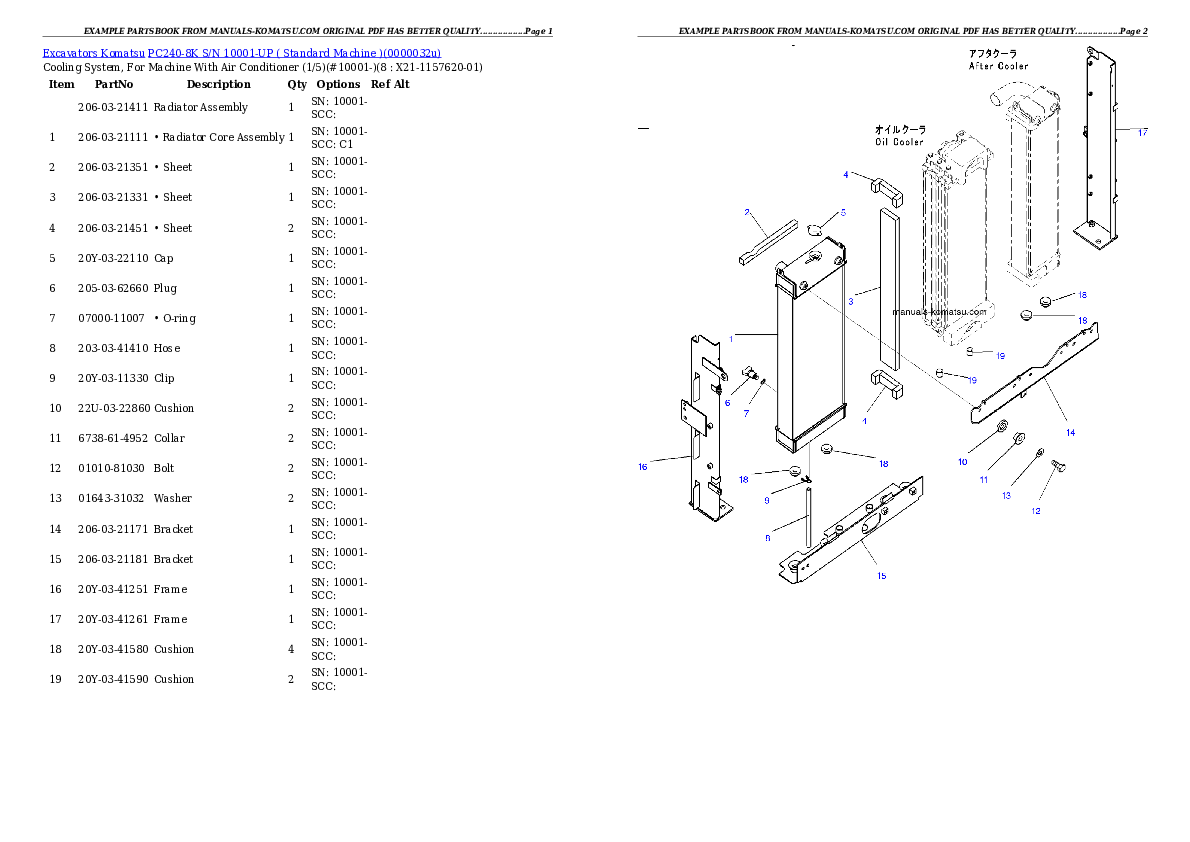 Protected: PC240-8K S/N 10001-UP ( Standard Machine ) Partsbook