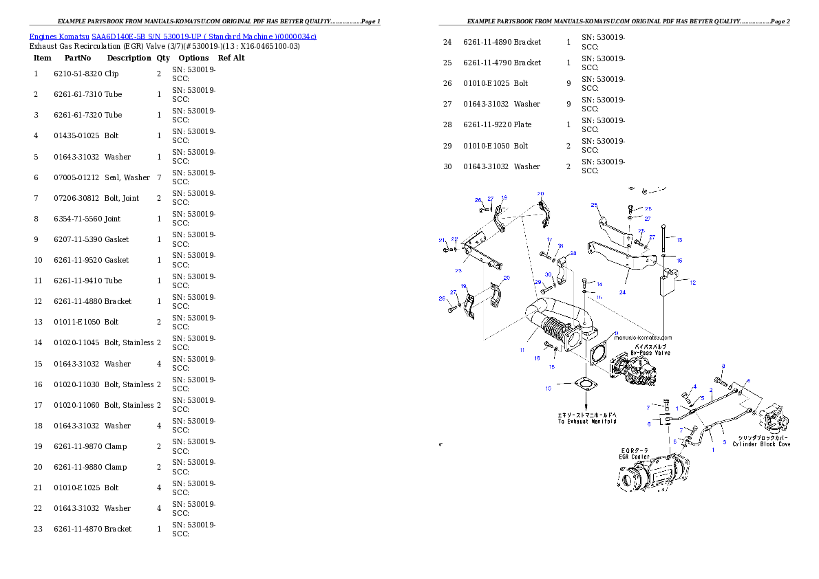 Protected: SAA6D140E-5B S/N 530019-UP ( Standard Machine ) Partsbook