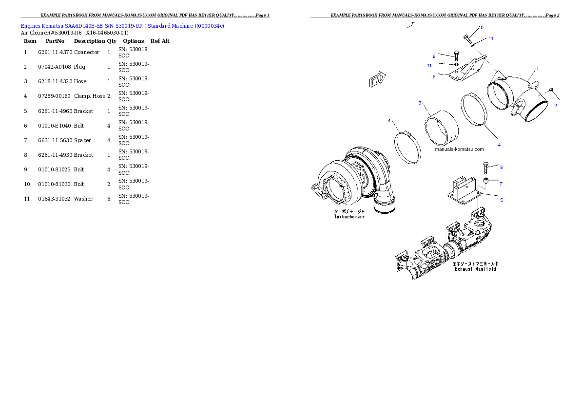 Protected: SAA6D140E-5B S/N 530019-UP ( Standard Machine ) Partsbook