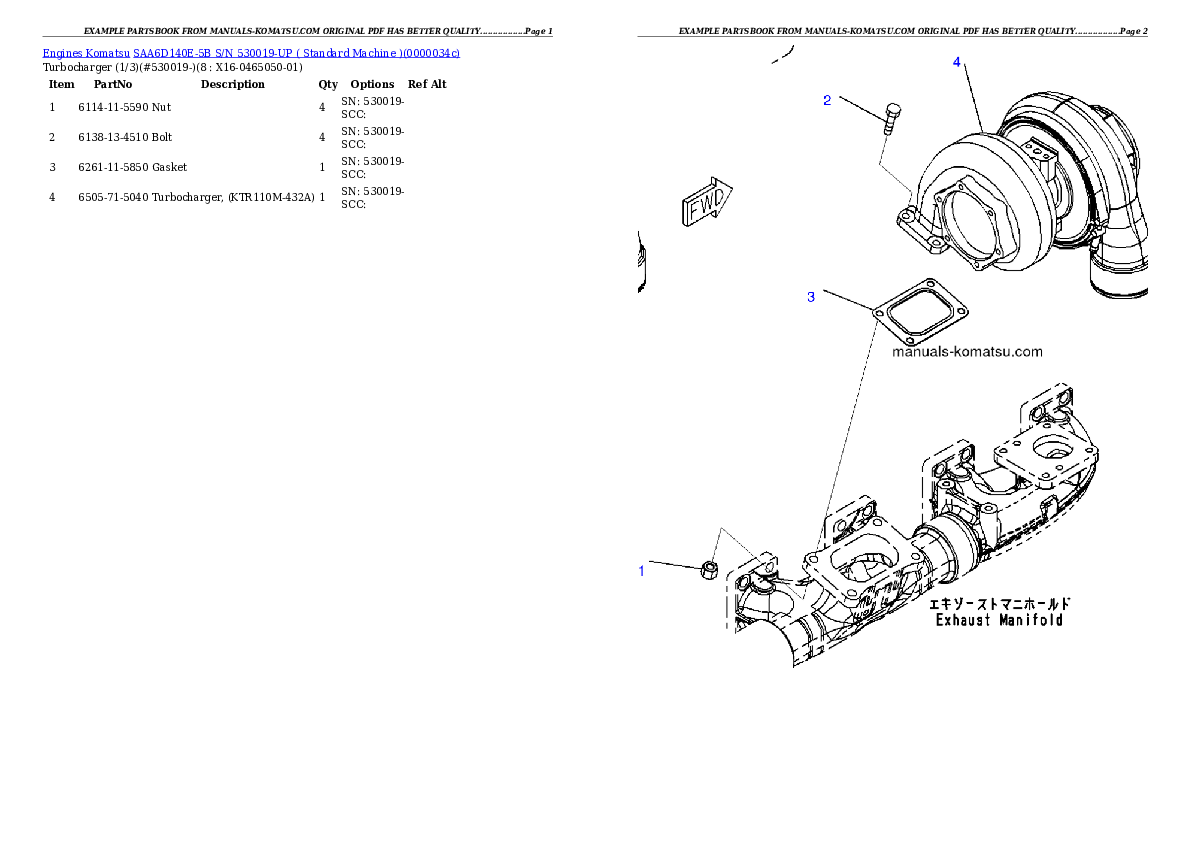 Protected: SAA6D140E-5B S/N 530019-UP ( Standard Machine ) Partsbook