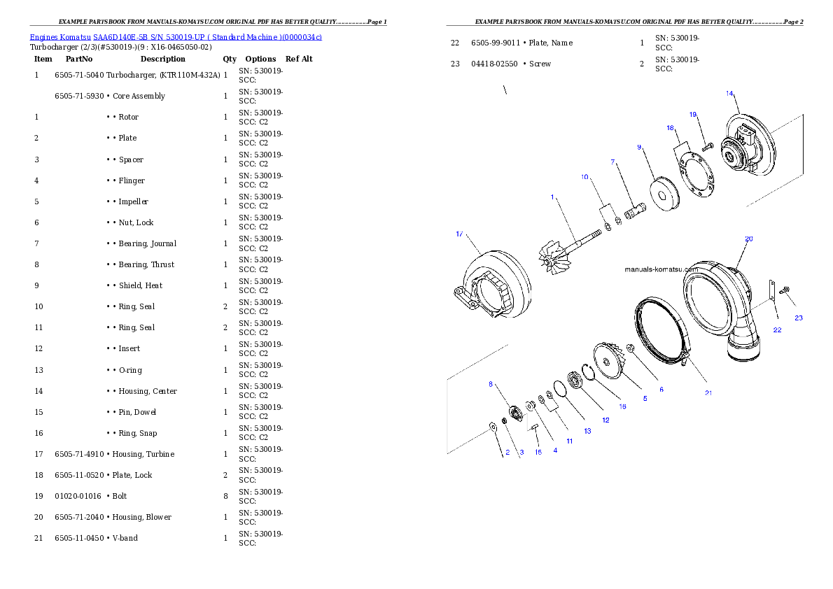 Protected: SAA6D140E-5B S/N 530019-UP ( Standard Machine ) Partsbook