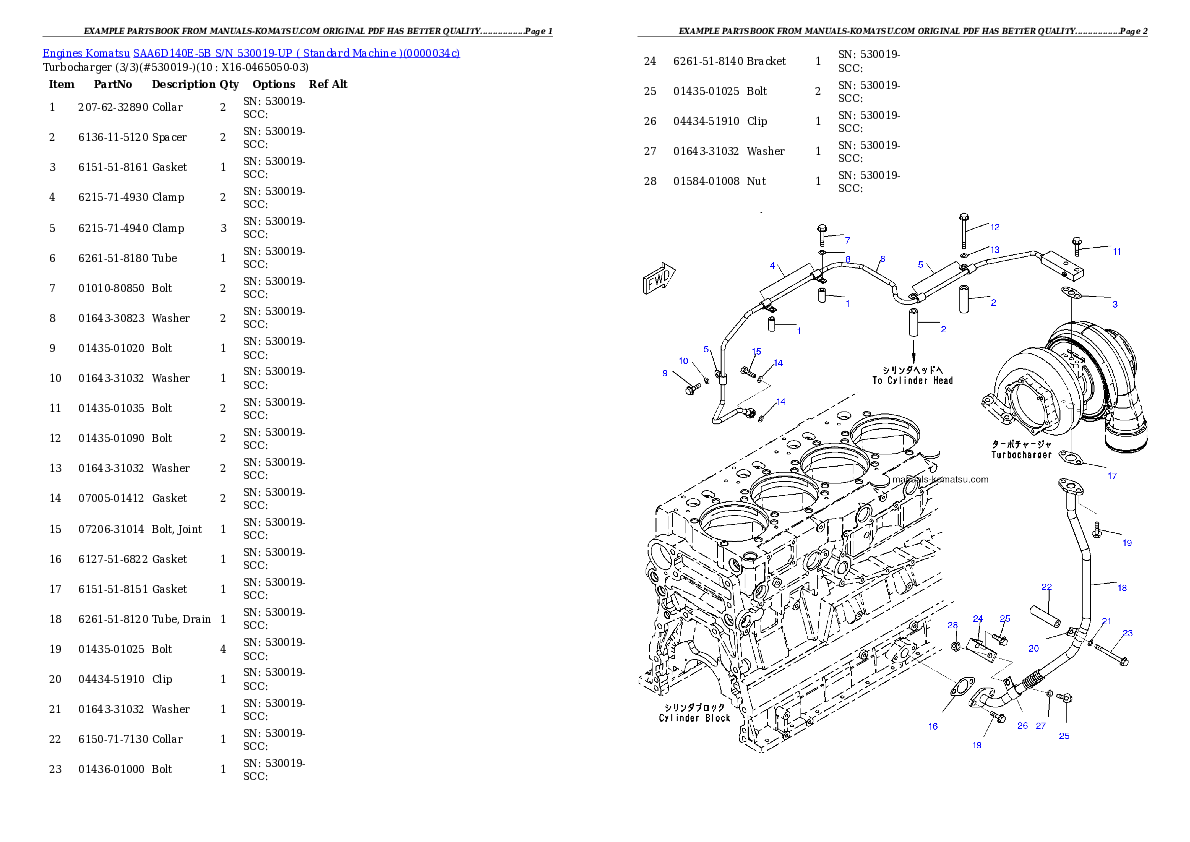 Protected: SAA6D140E-5B S/N 530019-UP ( Standard Machine ) Partsbook