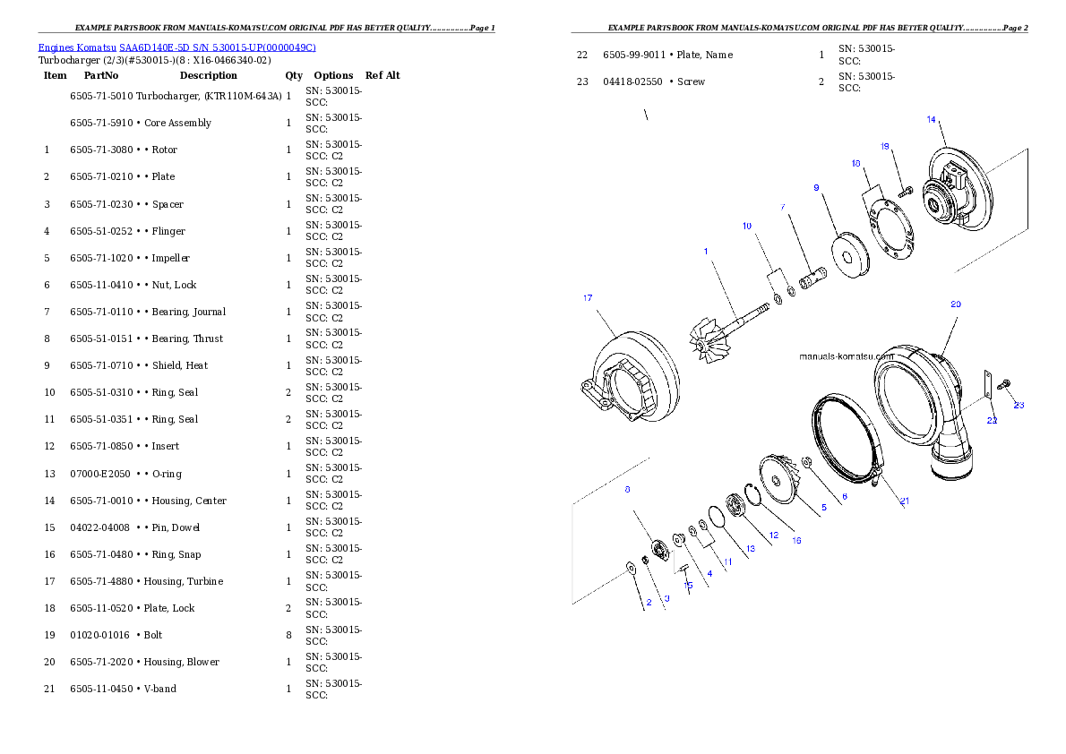 Protected: SAA6D140E-5D S/N 530015-UP Partsbook