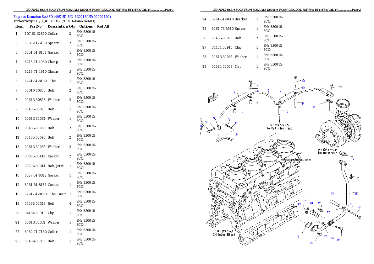 Protected: SAA6D140E-5D S/N 530015-UP Partsbook
