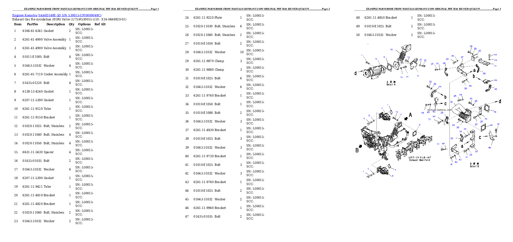 Protected: SAA6D140E-5D S/N 530015-UP Partsbook
