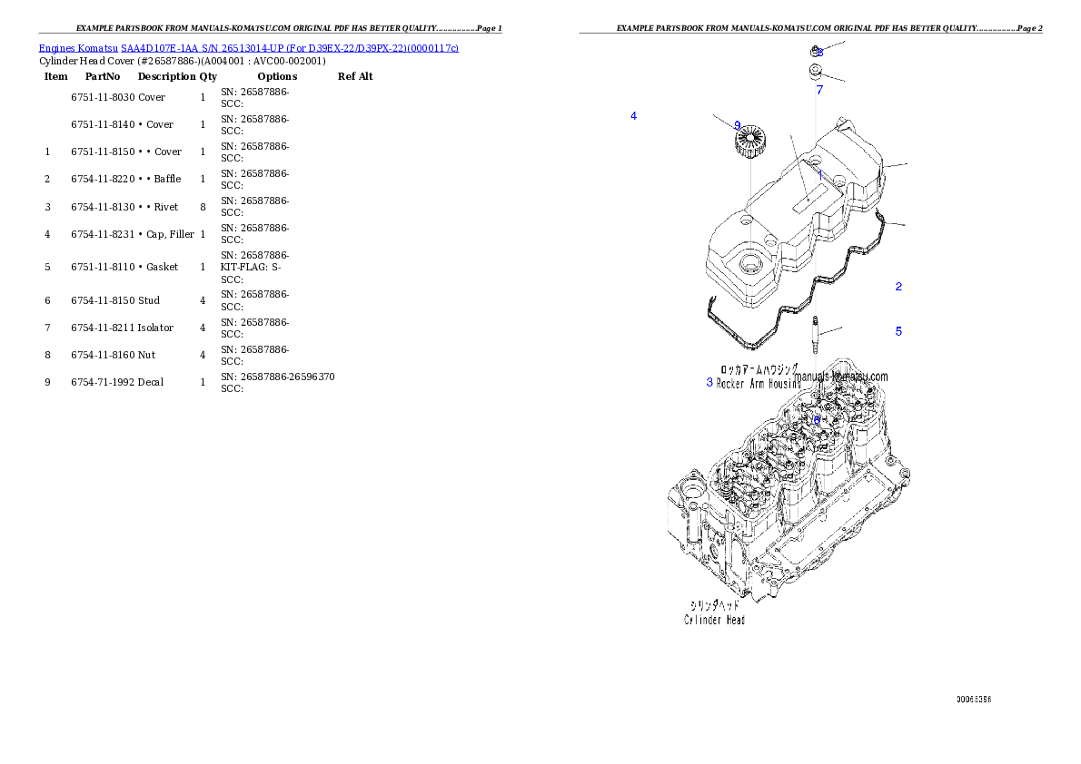 Protected: SAA4D107E-1AA S/N 26513014-UP (For D39EX-22/D39PX-22) Partsbook