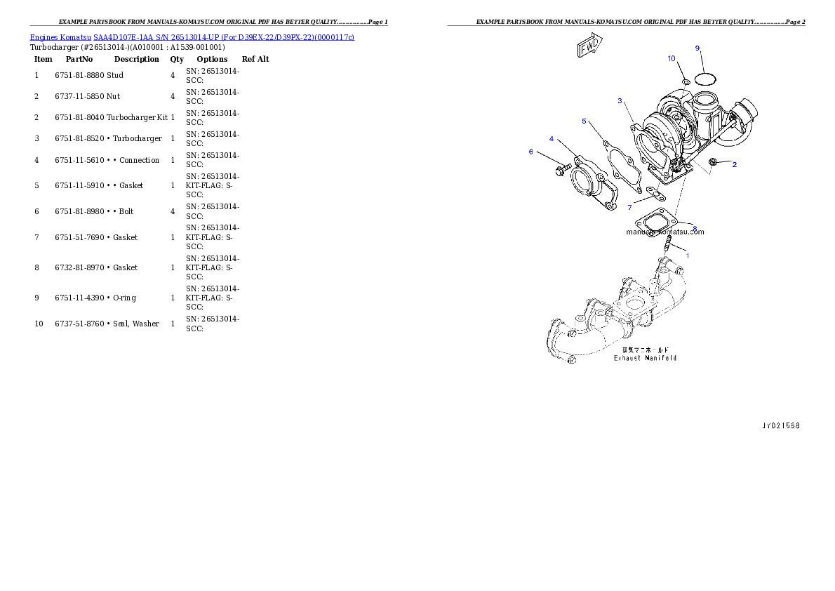 Protected: SAA4D107E-1AA S/N 26513014-UP (For D39EX-22/D39PX-22) Partsbook