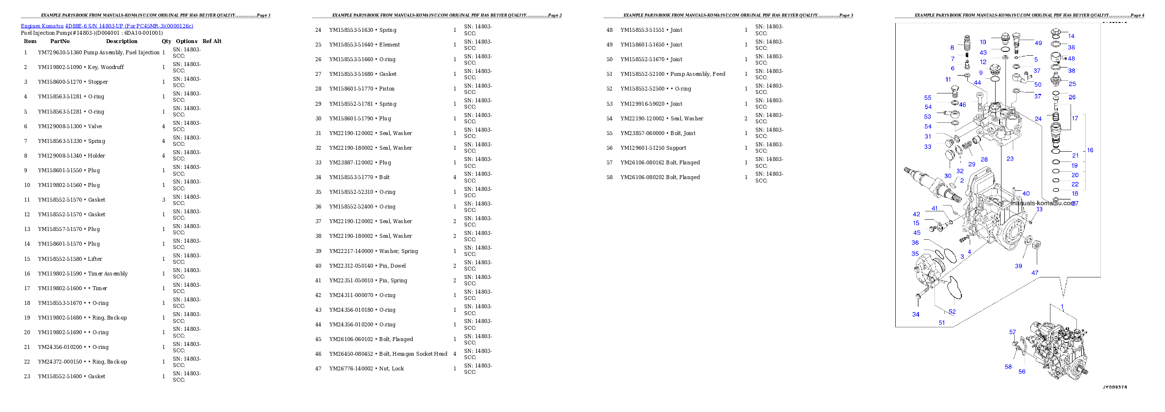 Protected: 4D88E-6 S/N 14803-UP (For PC45MR-3) Partsbook