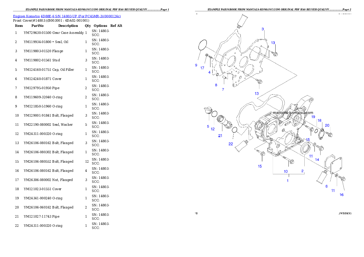 Protected: 4D88E-6 S/N 14803-UP (For PC45MR-3) Partsbook