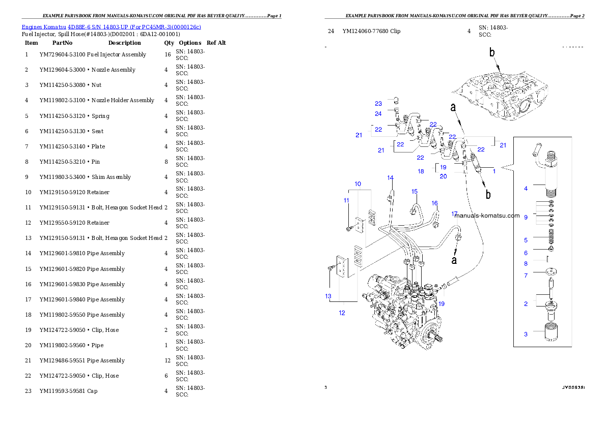 Protected: 4D88E-6 S/N 14803-UP (For PC45MR-3) Partsbook