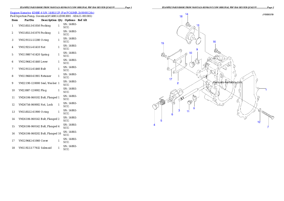 Protected: 4D88E-6 S/N 14803-UP (For PC45MR-3) Partsbook