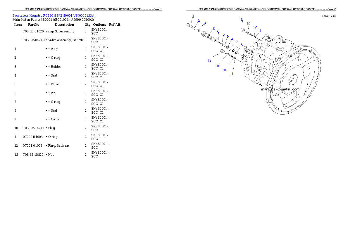 Protected: PC130-8 S/N 80001-UP Partsbook