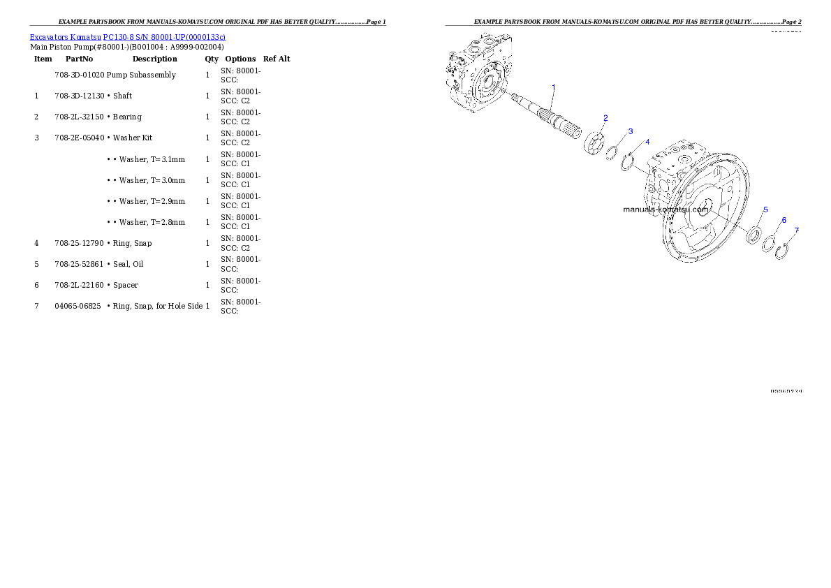 Protected: PC130-8 S/N 80001-UP Partsbook