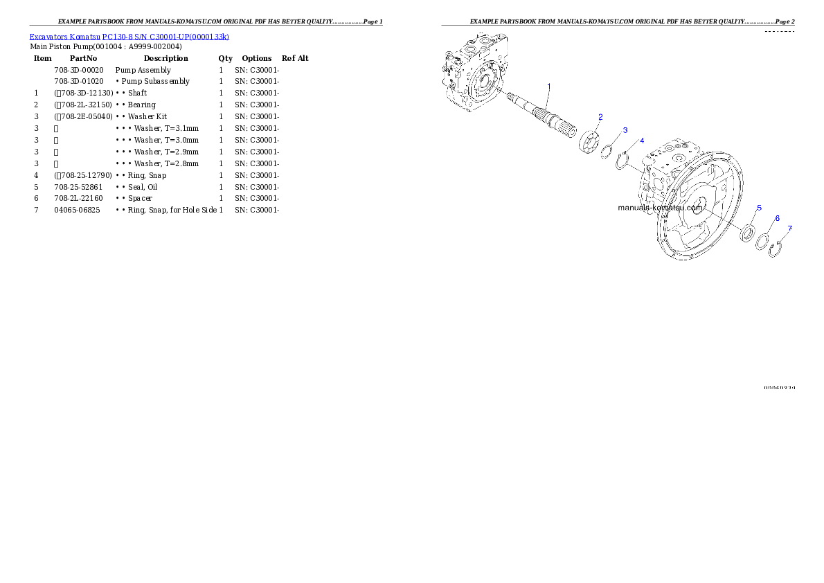 Protected: PC130-8 S/N C30001-UP Partsbook