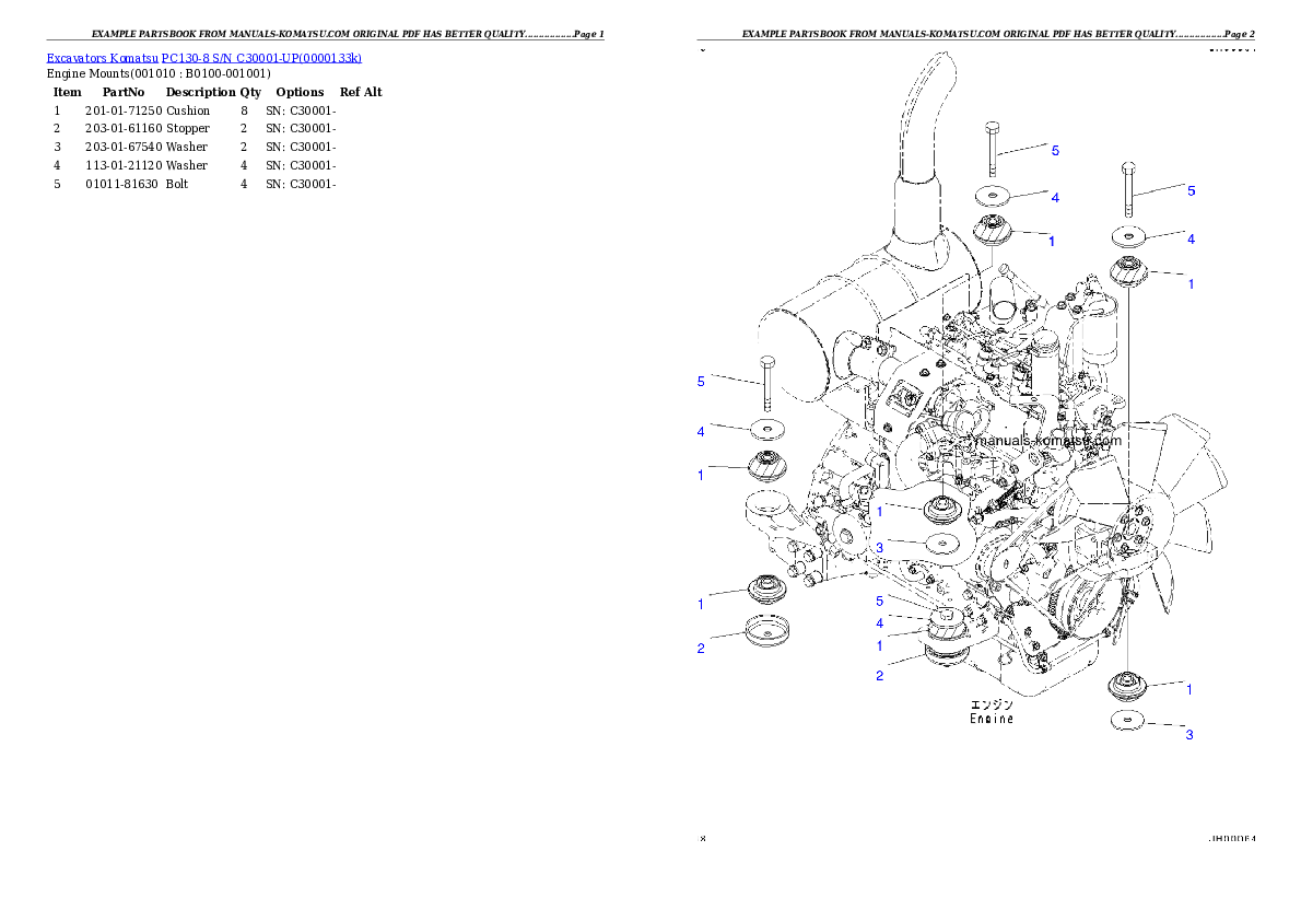 Protected: PC130-8 S/N C30001-UP Partsbook