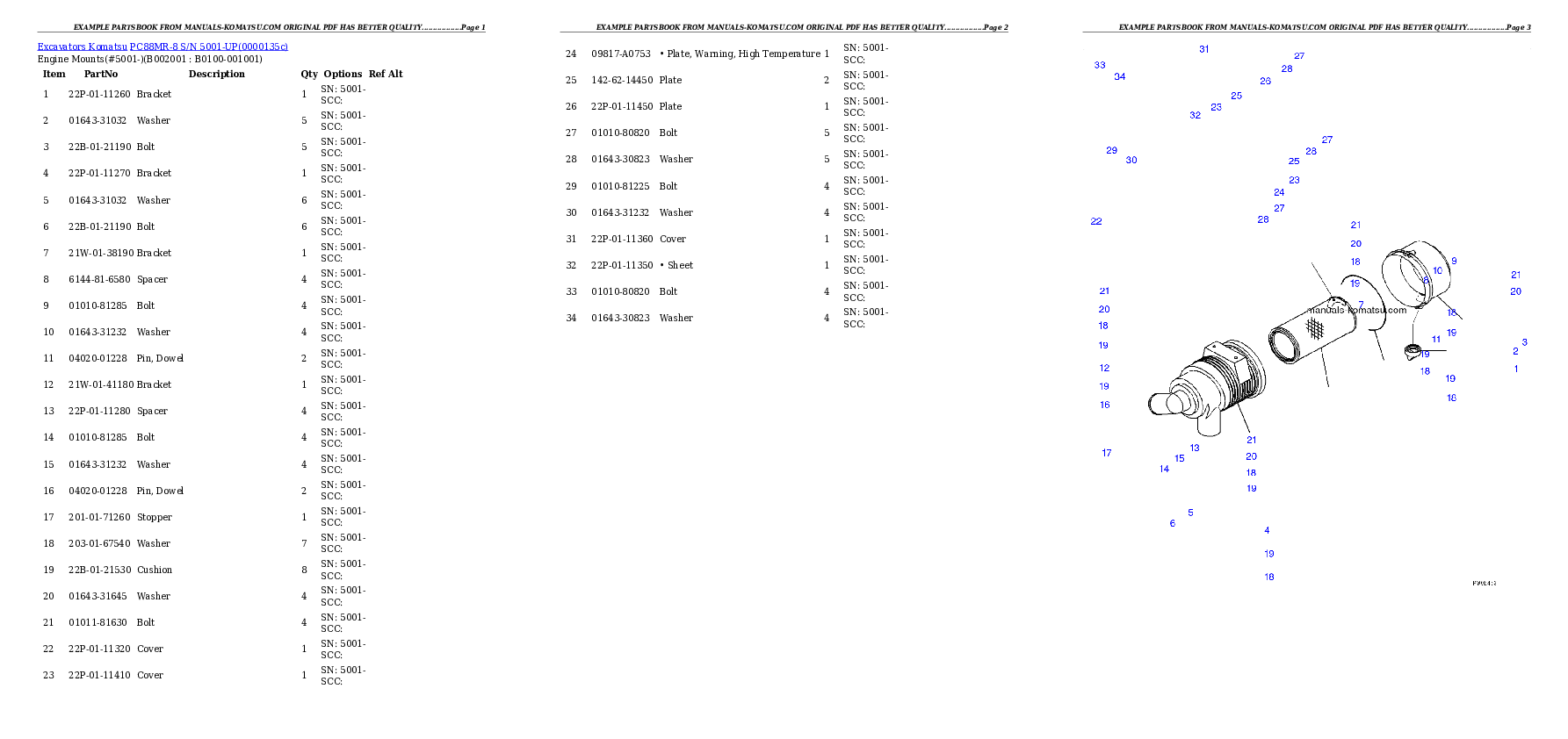 PC88MR-8 S/N 5001-UP Partsbook