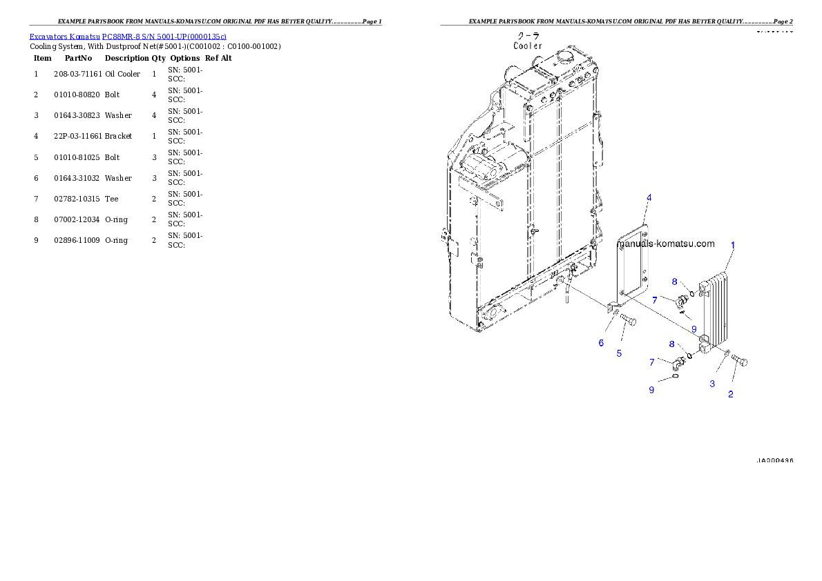 Protected: PC88MR-8 S/N 5001-UP Partsbook