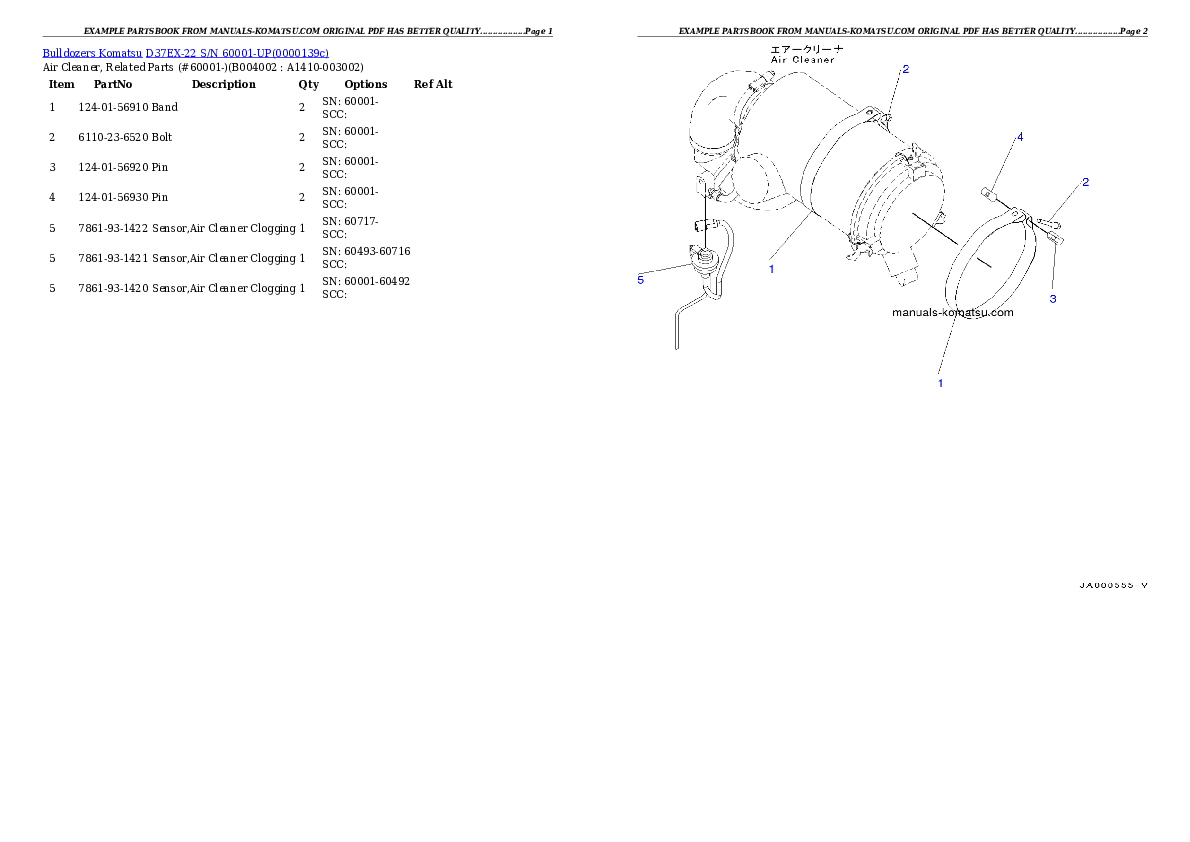 Protected: D37EX-22 S/N 60001-UP Partsbook