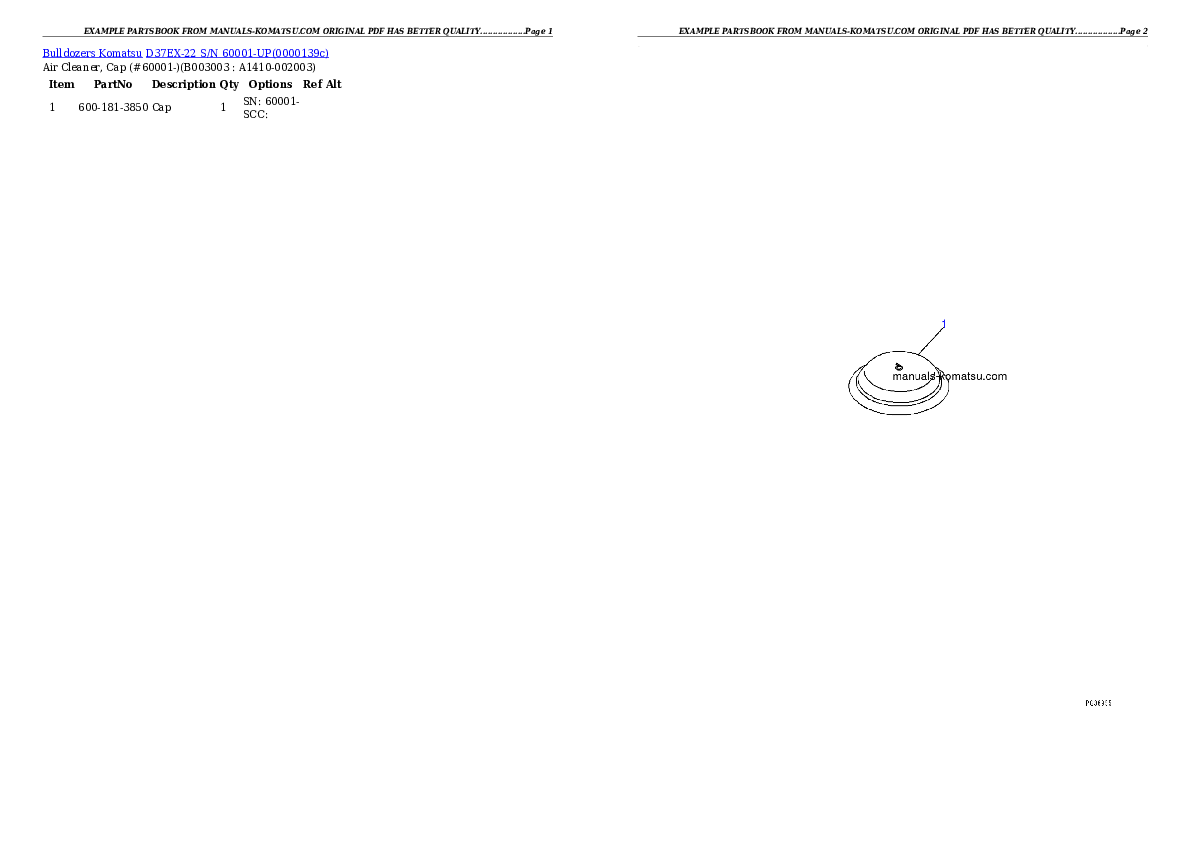 Protected: D37EX-22 S/N 60001-UP Partsbook