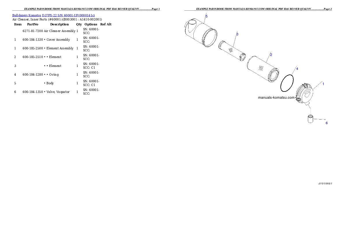 Protected: D37PX-22 S/N 60001-UP Partsbook