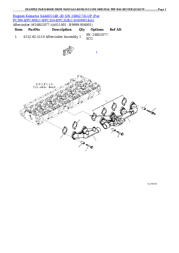 Protected: SAA6D114E-3D S/N 26859975-UP (For PC300-8/PC300LC-8/PC350-8/PC350LC-8) Partsbook