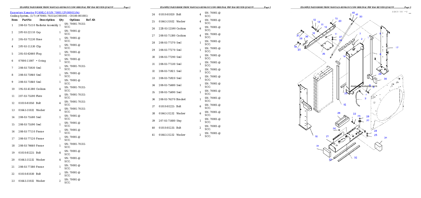 Protected: PC400LC-8 S/N 70001-UP Partsbook