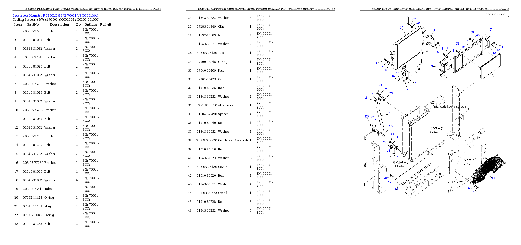 Protected: PC400LC-8 S/N 70001-UP Partsbook
