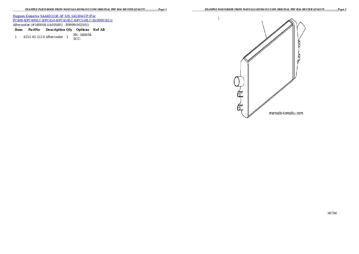 Protected: SAA6D125E-5F S/N 562304-UP (For PC400-8/PC400LC-8/PC450-8/PC450LC-8/PC550LC-8) Partsbook