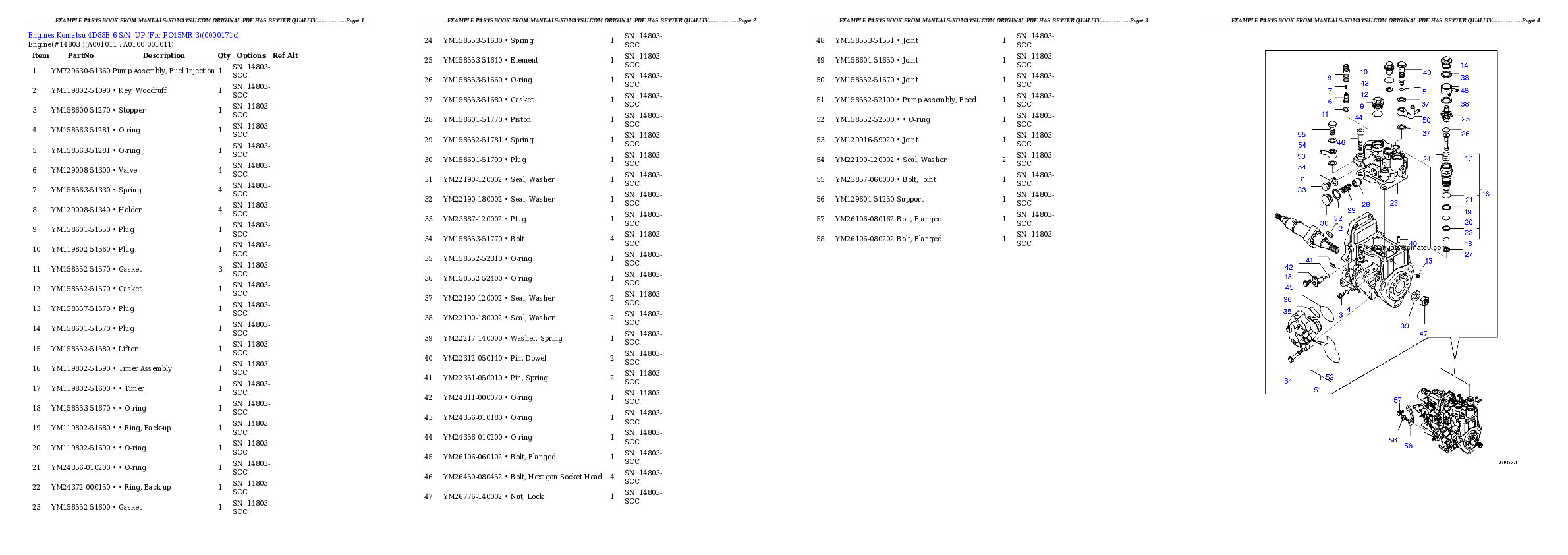 Protected: 4D88E-6 S/N -UP (For PC45MR-3) Partsbook