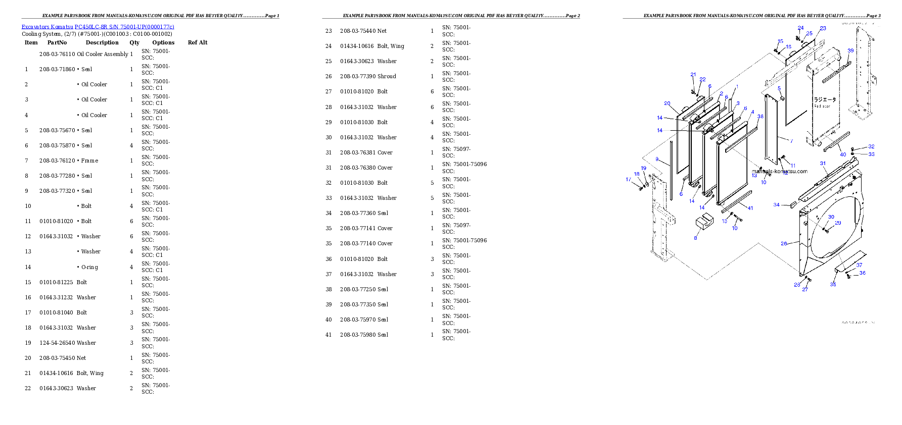 Protected: PC450LC-8R S/N 75001-UP Partsbook