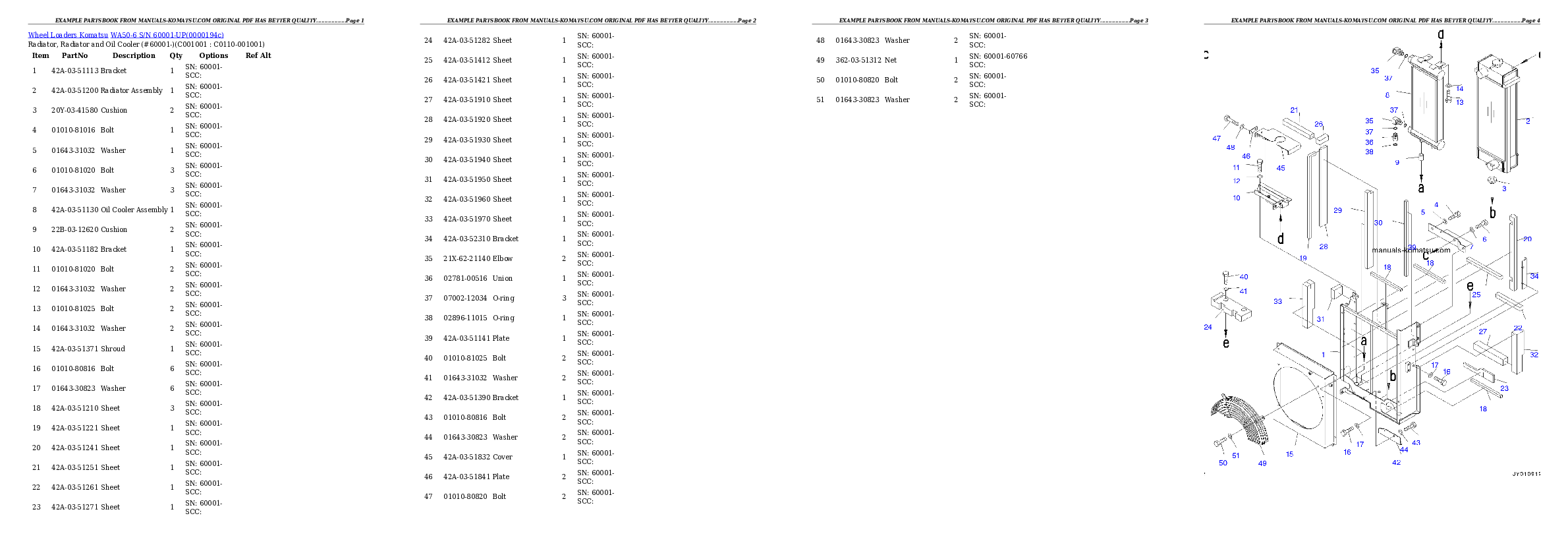 Protected: WA50-6 S/N 60001-UP Partsbook