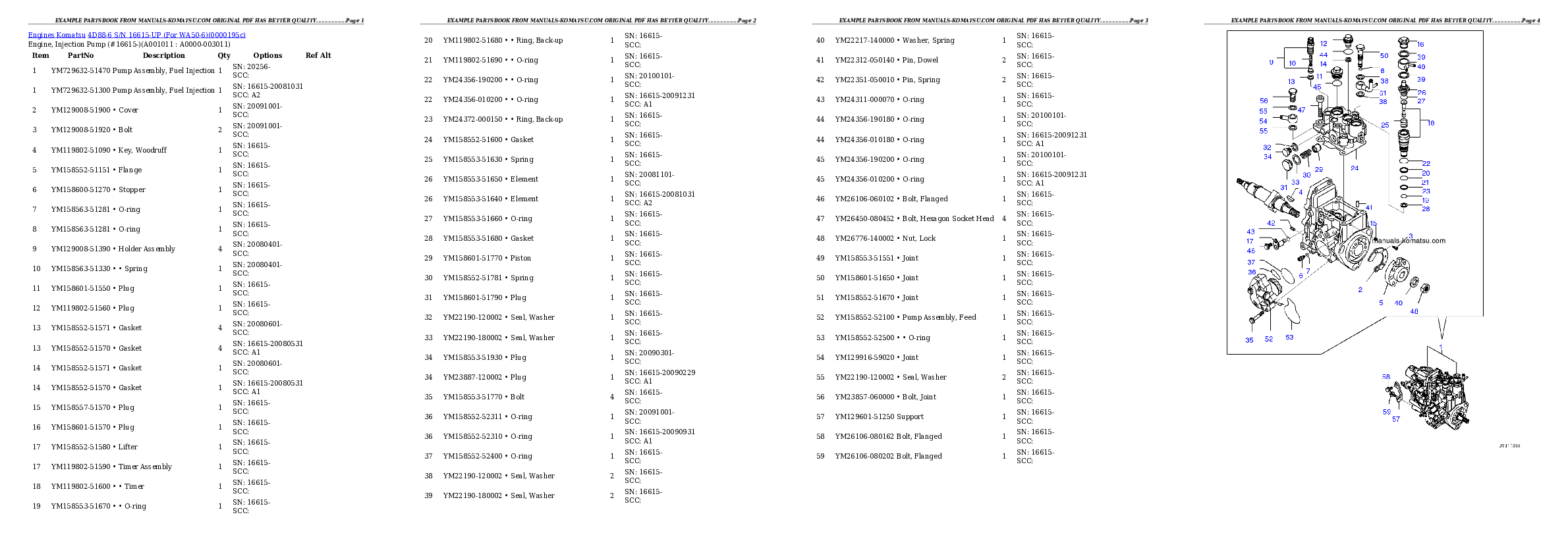 Protected: 4D88-6 S/N 16615-UP (For WA50-6) Partsbook