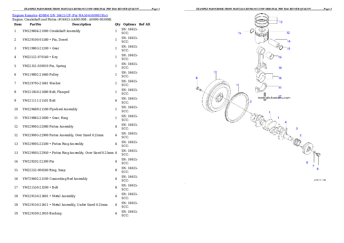 Protected: 4D88-6 S/N 16615-UP (For WA50-6) Partsbook
