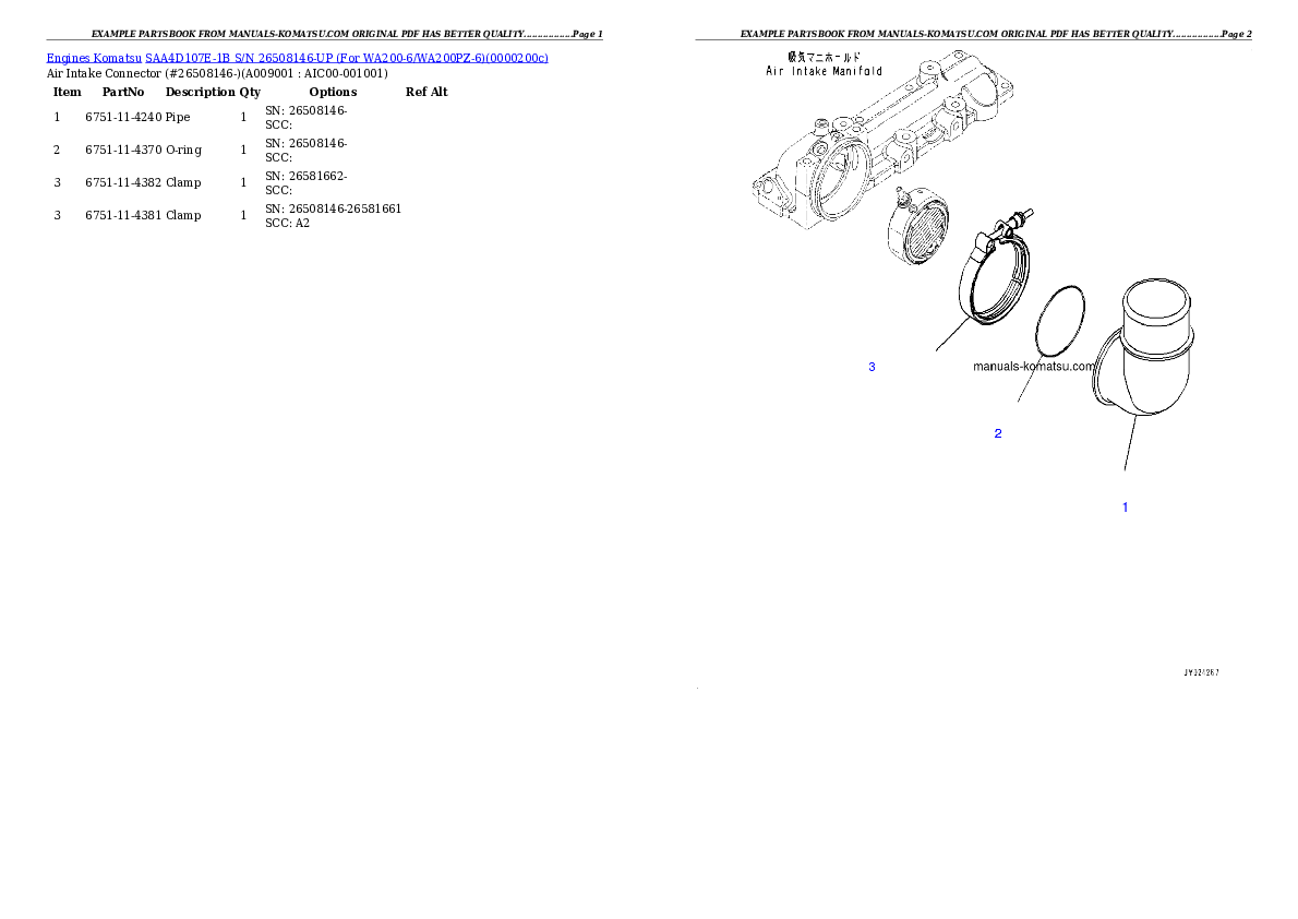 Protected: SAA4D107E-1B S/N 26508146-UP (For WA200-6/WA200PZ-6) Partsbook