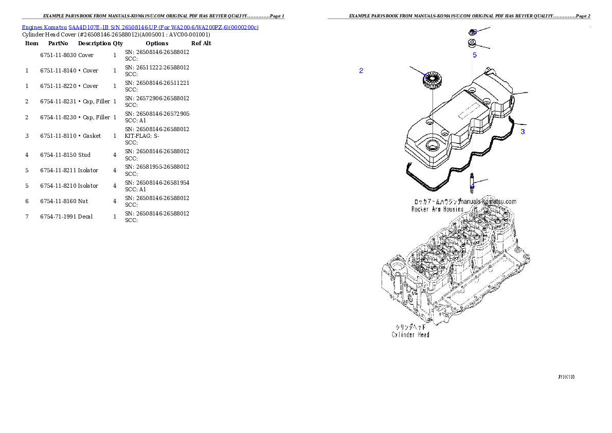 Protected: SAA4D107E-1B S/N 26508146-UP (For WA200-6/WA200PZ-6) Partsbook