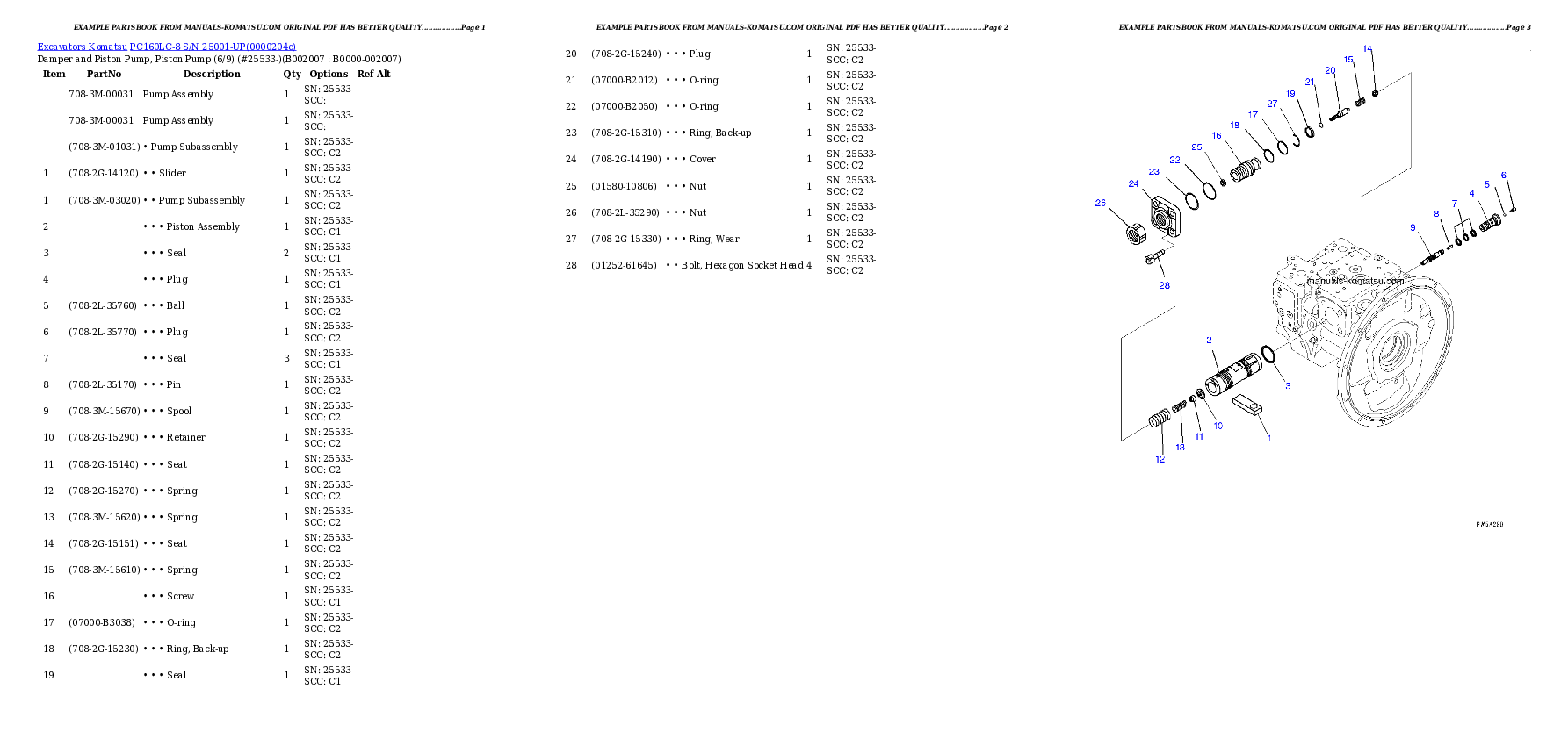 Protected: PC160LC-8 S/N 25001-UP Partsbook