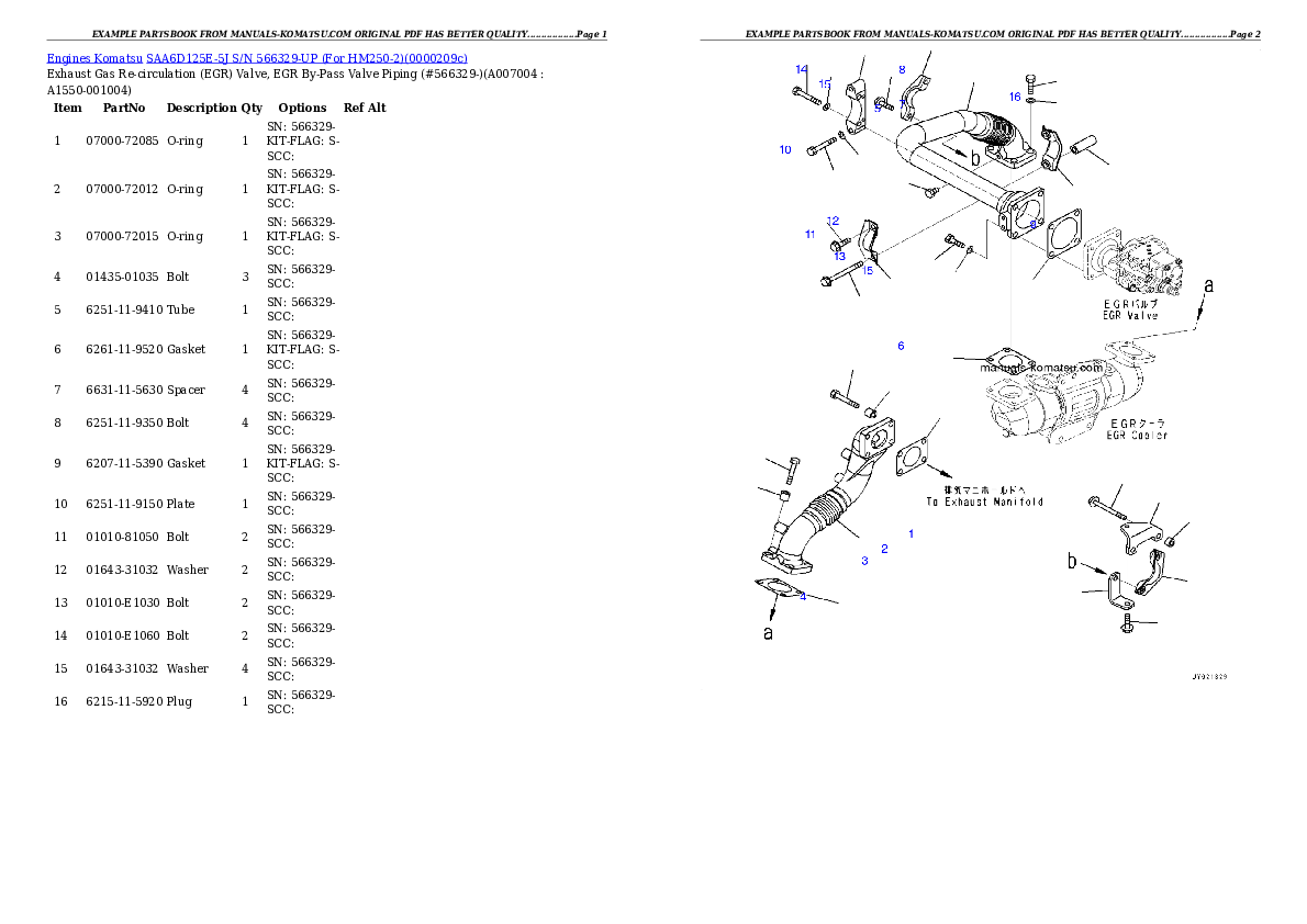 Protected: SAA6D125E-5J S/N 566329-UP (For HM250-2) Partsbook