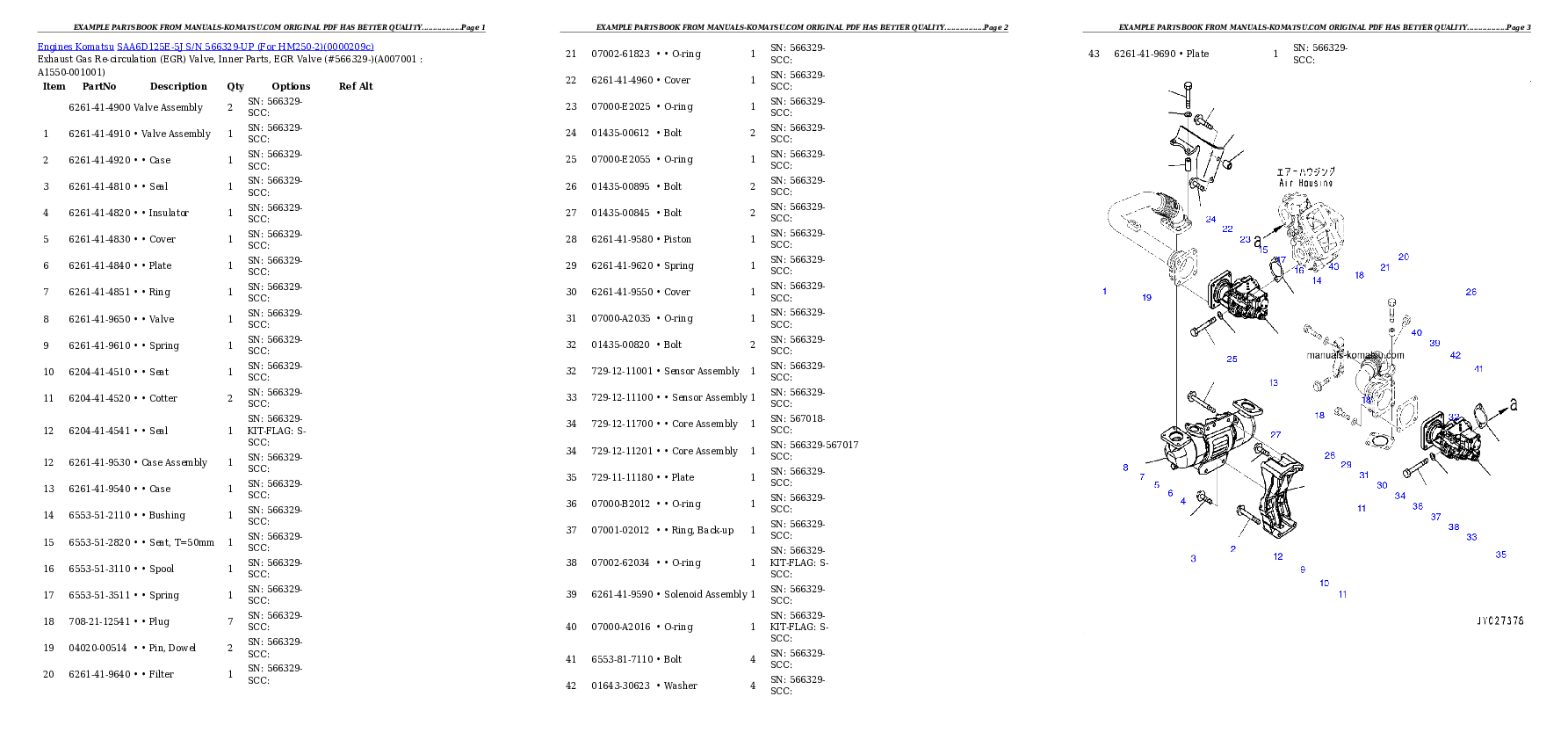 Protected: SAA6D125E-5J S/N 566329-UP (For HM250-2) Partsbook