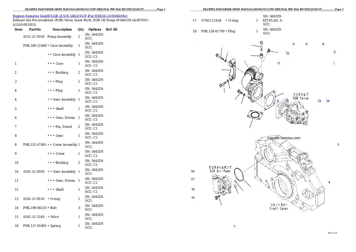 Protected: SAA6D125E-5J S/N 566329-UP (For HM250-2) Partsbook