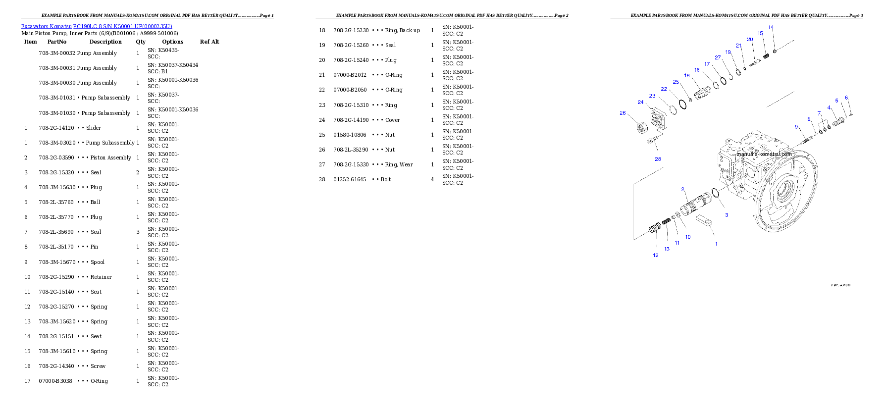Protected: PC190LC-8 S/N K50001-UP Partsbook