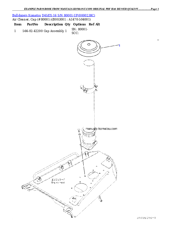 Protected: D65EX-16 S/N 80001-UP Partsbook
