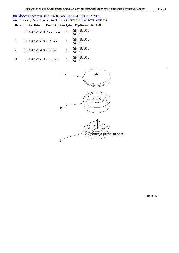 Protected: D65PX-16 S/N 80001-UP Partsbook