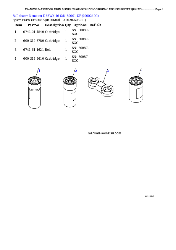 Protected: D65WX-16 S/N 80001-UP Partsbook