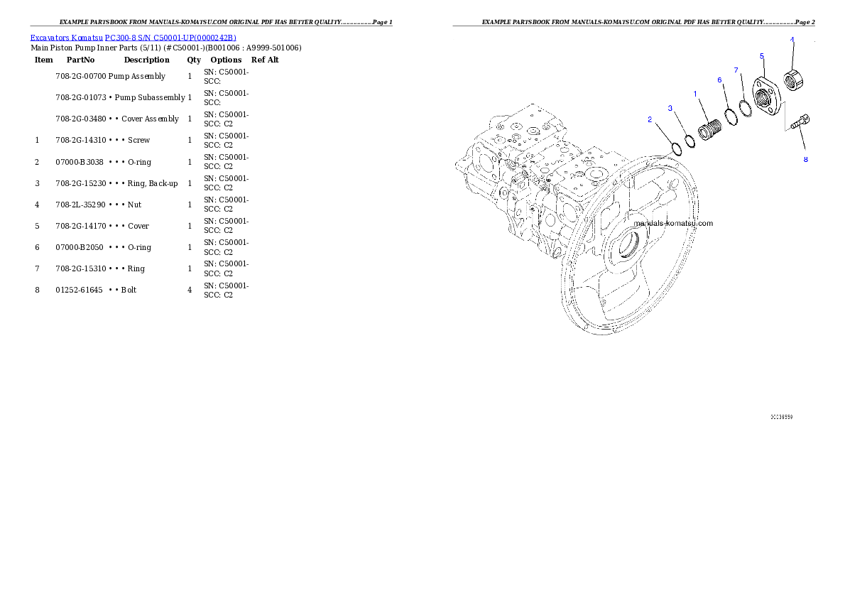 Protected: PC300-8 S/N C50001-UP Partsbook