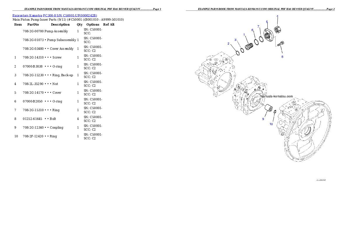 Protected: PC300-8 S/N C50001-UP Partsbook