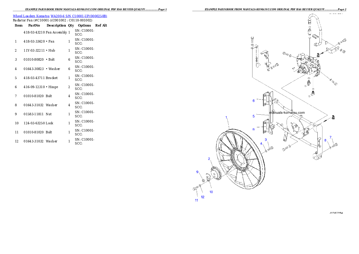 Protected: WA200-6 S/N C10001-UP Partsbook