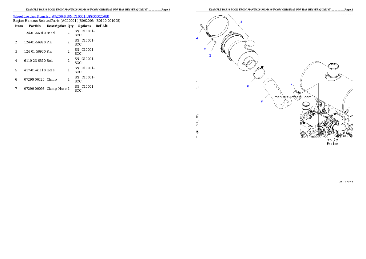 Protected: WA200-6 S/N C10001-UP Partsbook