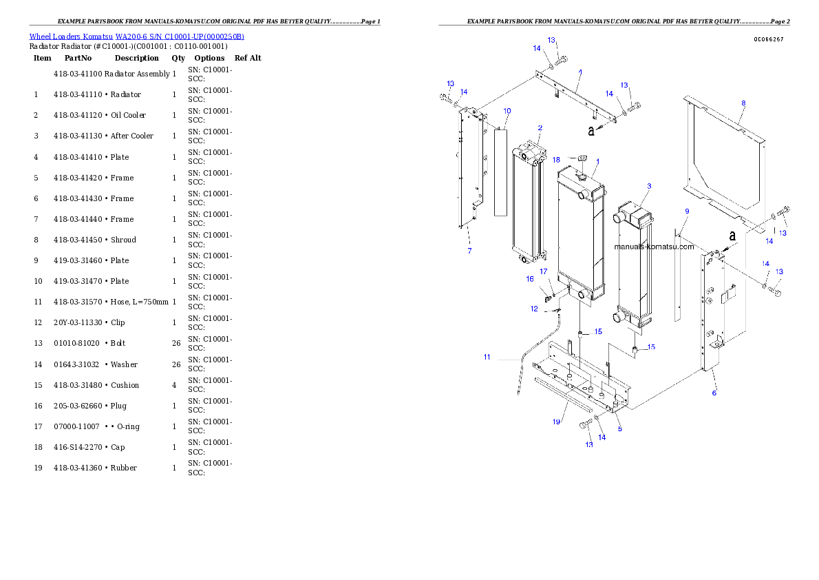 Protected: WA200-6 S/N C10001-UP Partsbook