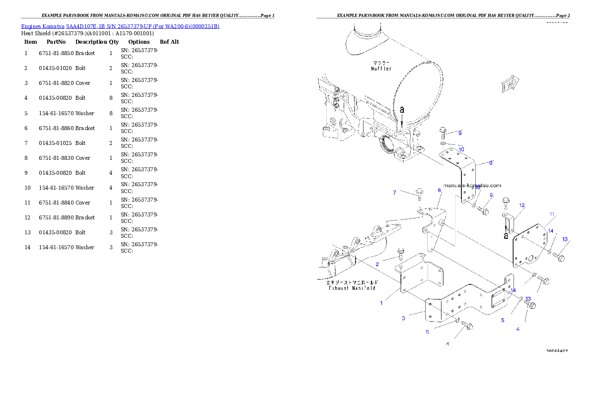 Protected: SAA4D107E-1B S/N 26537379-UP (For WA200-6) Partsbook