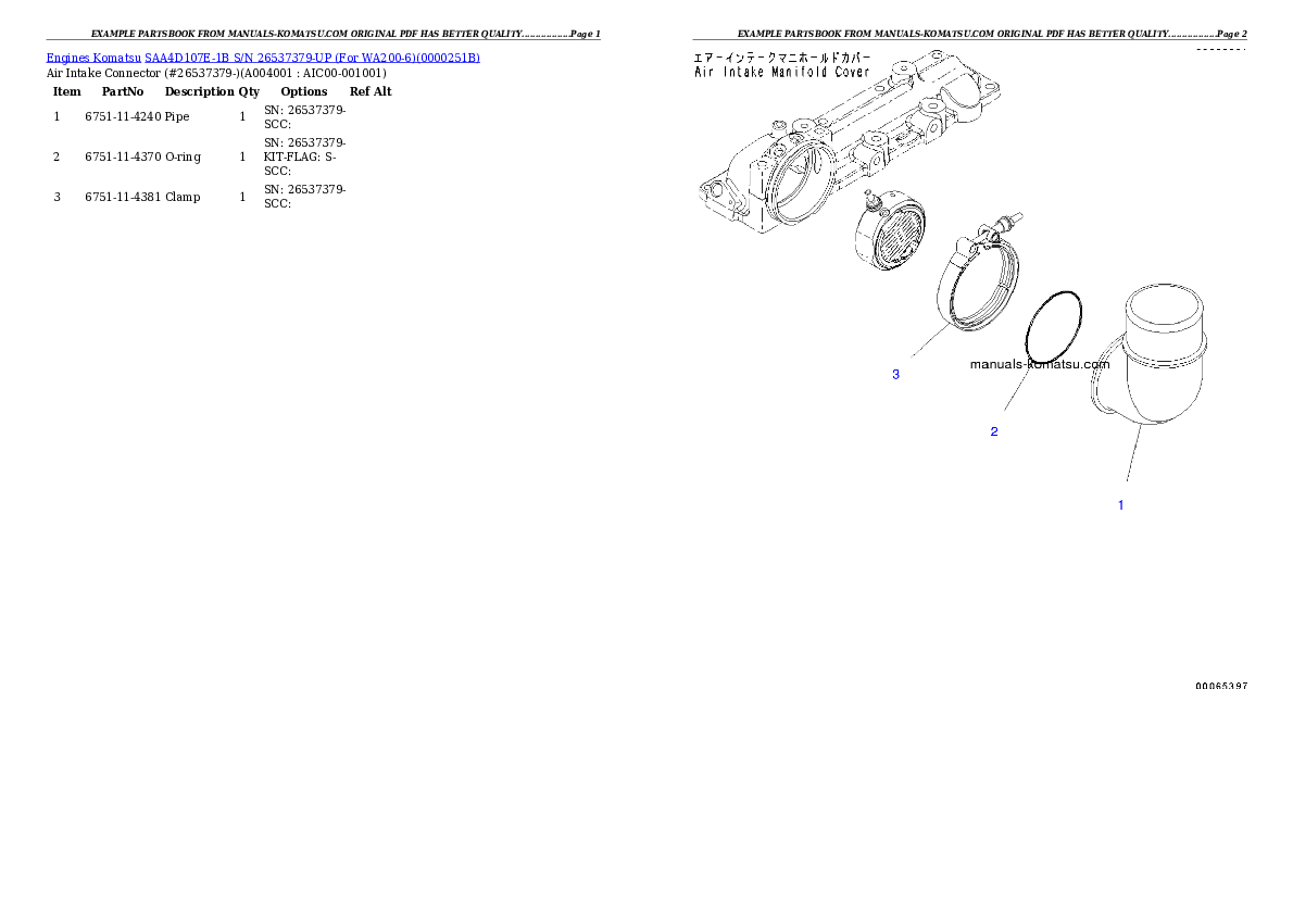 Protected: SAA4D107E-1B S/N 26537379-UP (For WA200-6) Partsbook